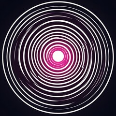 Poster - Abstract circular pattern with dynamic lines creating a vibrant focal point, evoking a sense of depth and movement.