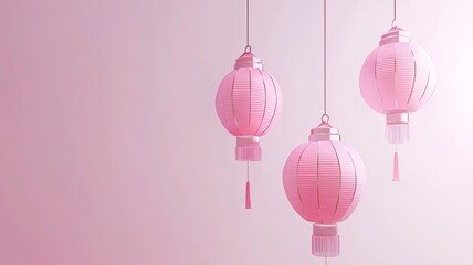Poster - Sleek Minimalist Chinese New Year Symbols in Vibrant Festive 3D Seamless clean text layout with abstract geometric patterns and iconic oriental elements in a modern contemporary design