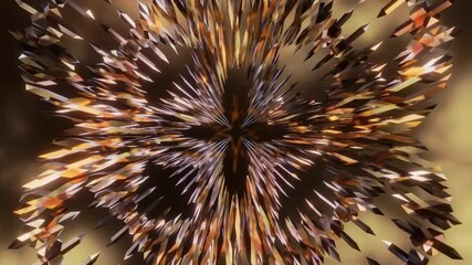 Wall Mural - Abstract background 3D animation shiny glass and metal reflective objects movement rotation play of light.