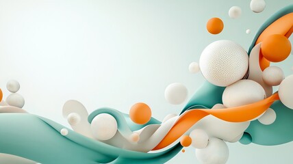 Poster - Elegant and Captivating Circular Arrangement of Floating Lanterns and Ribbons on a Sleek Gradient Background Providing Ample Spacious Text Friendly Area for Various Design Purposes
