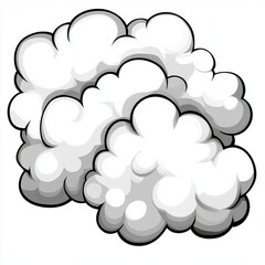 Poster - Illustration of fluffy white clouds against a clean background, creating a soft and dreamy atmosphere.