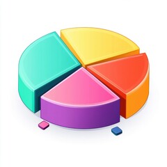 Poster - Colorful pie chart illustration representing data distribution in a vibrant and modern design.