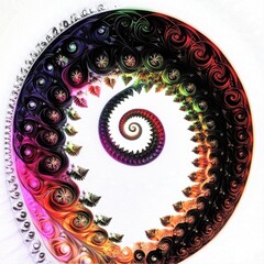 Poster - Colorful spiral pattern with intricate swirls and vibrant colors, creating a mesmerizing visual effect.