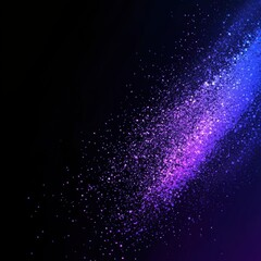 Poster - A vibrant, colorful burst of purple and blue particles against a deep black background, creating a mesmerizing effect.