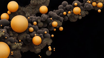 Poster - Elegant Chinese New Year Design with Minimalist Gold Accents on a Clean Black Background Ideal for Holiday Greetings Festive or Premium Branding