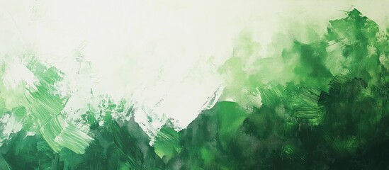 Poster - Green Abstract Art Painting Mockup with Blank Space for Text Ideal for Eco-Friendly Designs and Creative Projects