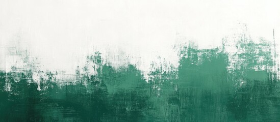 Poster - Green and white abstract art background with textured layers ideal for home decor and customizable text space for artistic presentations