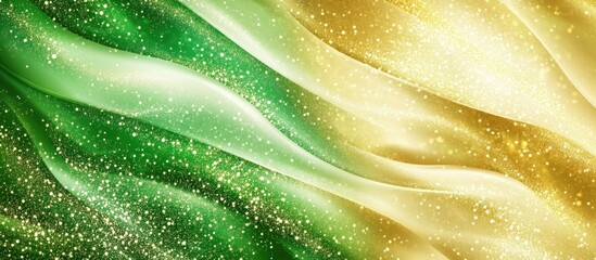 Poster - elegant green and gold glittering abstract background with space for text perfect for holiday season