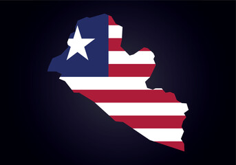 Liberia flag and map vector.