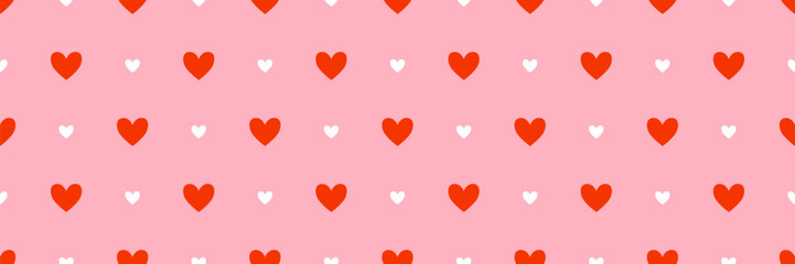 Canvas Print - heart seamless pattern illustration. cute romantic love background, print. valentines day holiday, w