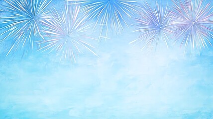 Poster - Vibrant Watercolor Chinese New Year Fireworks with Soft Text Placeholder in the Center Festive and of Traditional Oriental Culture and Tradition