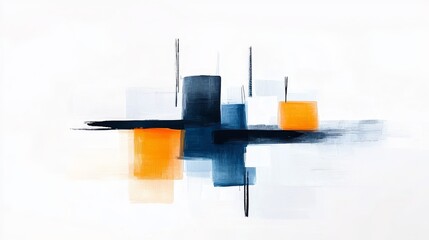 Poster - a grainy and noisy texture overlaying an abstract gradient background in black, blue, orange, red, a