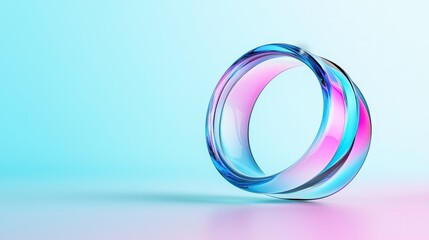 Poster - A glassmorphism abstract background with a wavy glass shape in blue and yellow hues.