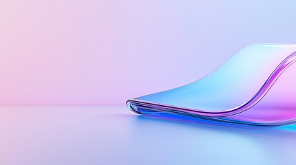 Poster - Blue and yellow wavy glass pattern. An abstract background with a glassmorphism effect.