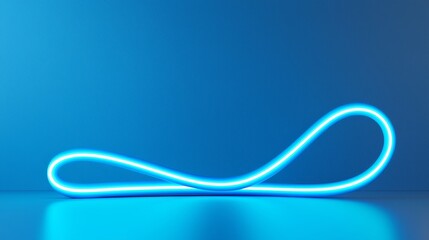Poster - A 3D rendered abstract background with neon blue wave and LED lights, suitable for wallpapers and various designs.