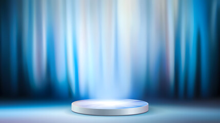Poster - Illuminated stage setting for performances theatrical venue background image blue lighting artistic perspective stage concept