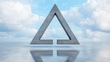 Poster - A 3D depiction of a futuristic abstract structure with radiant light and an empty concrete floor.
