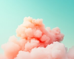 Poster - Dreamy Pastel Clouds Against a Turquoise Sky – Vibrant Softness and Surreal Beauty