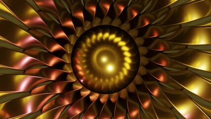 Wall Mural - Abstract background 3D animation shiny glass and metal reflective objects movement rotation play of light.