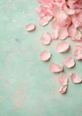 Poster - Delicate Pink Petals on Pastel Background Stock