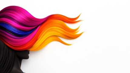 Aufkleber - woman with long, colorful hair is the main focus of the image. the hair is styled in a way that it i