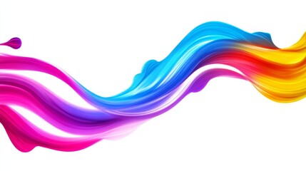 Poster - Colorful, curvy line with a white background. The line is made up of different colors, including pink, blue, and yellow. The colors are arranged in a way that creates a sense of movement and energy