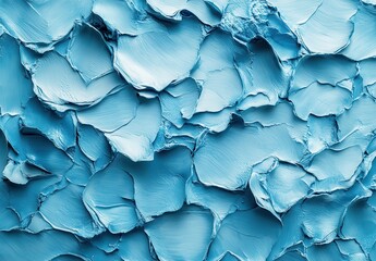 Poster - Textured Blue Paint Surface with Unique Layered Patterns Creating a Visually Striking Background Ideal for Artistic and Creative Projects
