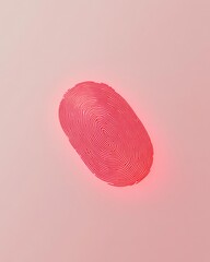 Poster - Futuristic High-Tech Digital Fingerprint Scanner with Red Laser Glow