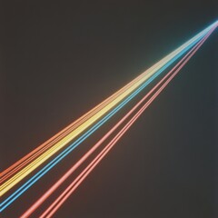 Aufkleber - Neon Laser Light Show with Sharp Lines in Dark Setting