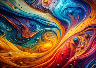 Poster - Abstract Flowing Liquid: Drone Aerial View of Swirling Colors