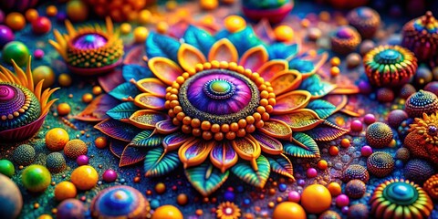 Poster - Abstract Spectrum Delight: Dynamic Colorful Cascade Macro Photography