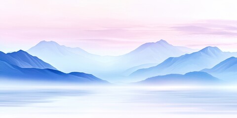 Poster - Mountain range with a blue sky in the background