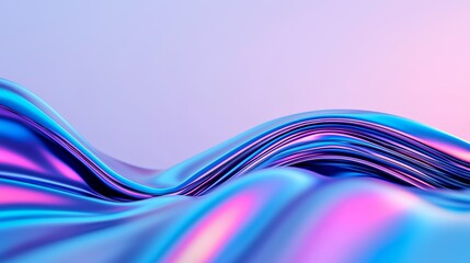 Poster - An abstract blue and purple shape with layered curved lines, rendered in 3D Cinema4D style on a white background. The animated, wavy design resembles liquid glass, displaying a three-dimensional