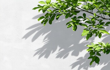 Poster - Shadow overlay, isolated on a transparent background. Transparent shadows and light cast by leaves and branches. Mockup featuring leaf shadows and lighting.
