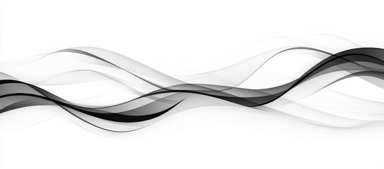 Fototapete - An elegant white and gray background with gentle lines, waves, and flowing contours.