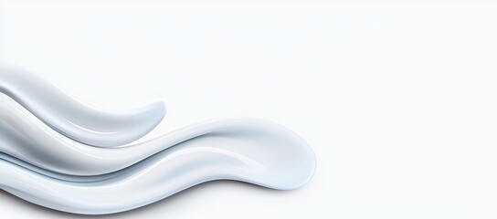 Poster - a sophisticated white and gray canvas with smooth lines, undulating waves, and graceful shapes.