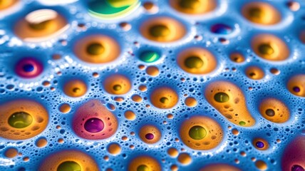 Aufkleber - Blue and orange swirl of bubbles