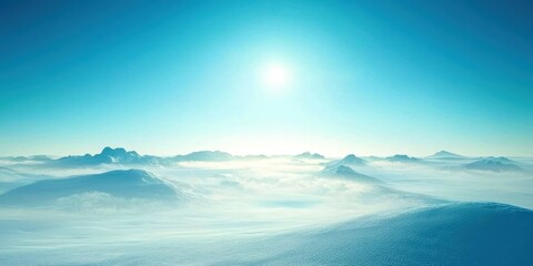 Wall Mural - Blue sky with a sun in the middle