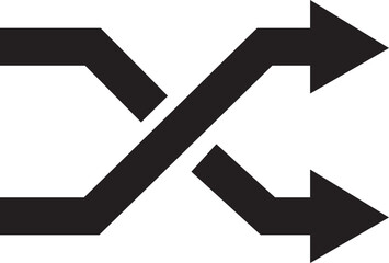 Fototapete - shuffle icon in trendy flat style. Random playlist. Mix music. Cross shuffle vector symbol for web site design, logo, app. High quality black style illustration isolated on transparent background.