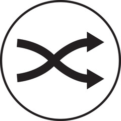 Fototapete - shuffle icon in trendy flat style. Random playlist. Mix music. Cross shuffle vector symbol for web site design, logo, app. High quality black style illustration isolated on transparent background.