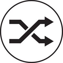 Fototapete - shuffle icon in trendy flat style. Random playlist. Mix music. Cross shuffle vector symbol for web site design, logo, app. High quality black style illustration isolated on transparent background.