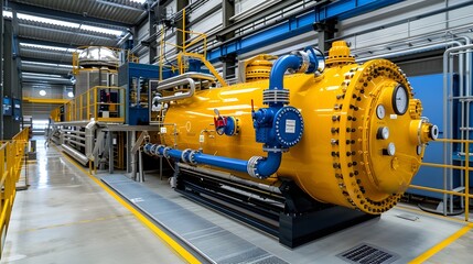 Poster - Industrial Equipment in Modern Factory Interior for Manufacturing Process