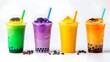 © Idea Library - Colorful and Refreshing Fruit Drinks with Toppings in Clear Cups