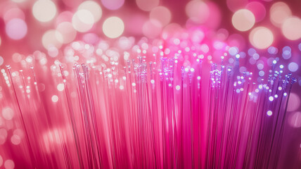 Fototapete - A pink and purple image of a bunch of pink and purple wires. The image has a bright and cheerful mood, with the pink and purple colors creating a sense of energy and excitement