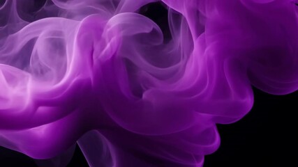 Wall Mural - Abstract Swirling Purple Smoke on Black Background