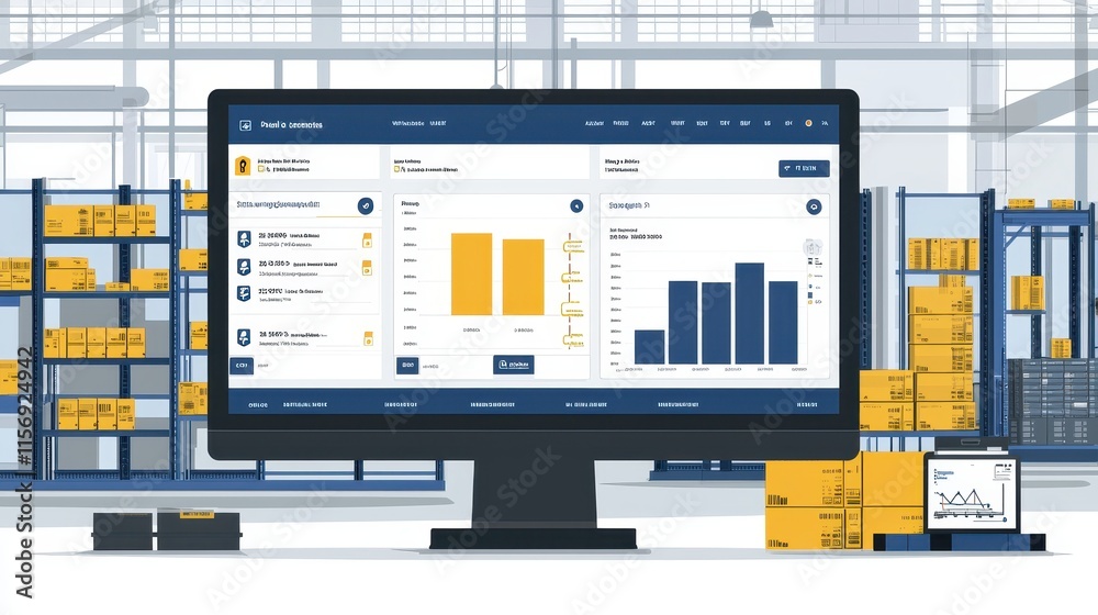 Data Visualization on Computer Screen in Modern Warehouse Environment ...