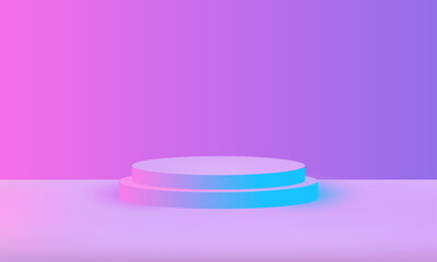 Purple podium for product presentation