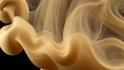 Wall Mural - Abstract Swirling Tan Ink in Dark Background