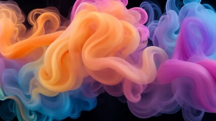 Wall Mural - Abstract Swirling Colorful Smoke or Ink in Motion