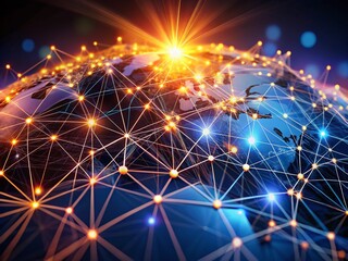 Poster - Global Network: Minimalist Lines Connecting the World